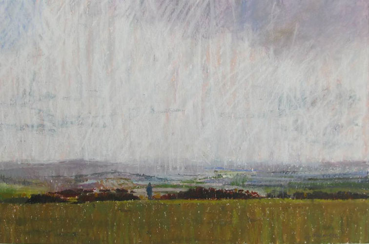 Moorland Walk - Oil Pastel Painting