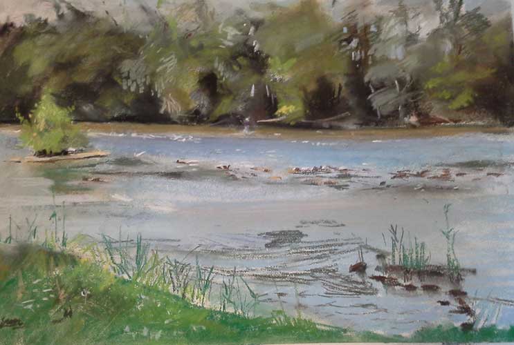 Summer River - Pastel Painting