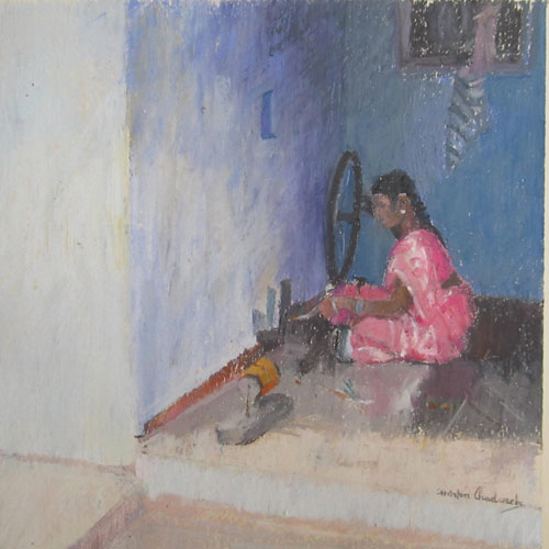 Weaver - Oil Pastel Painting by Ashton Chadwick